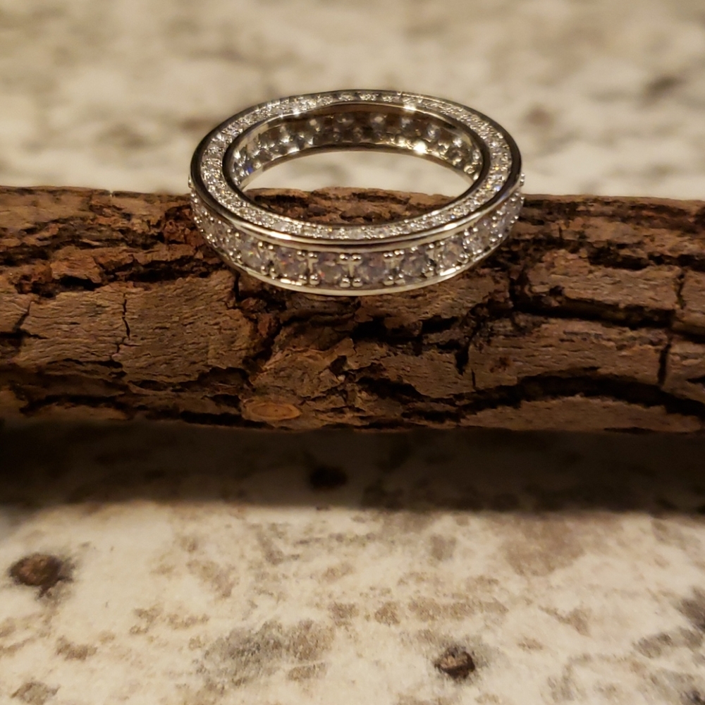 SOLD...Round Pave CZ Cubic Zirconia Eternity Band Size 6